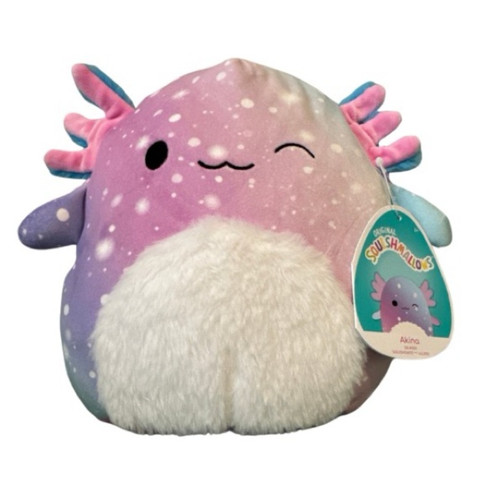 Squishmallow 8” Akina Space Galaxy Axolotl RARE  KellyToy Plush BNWT HTF